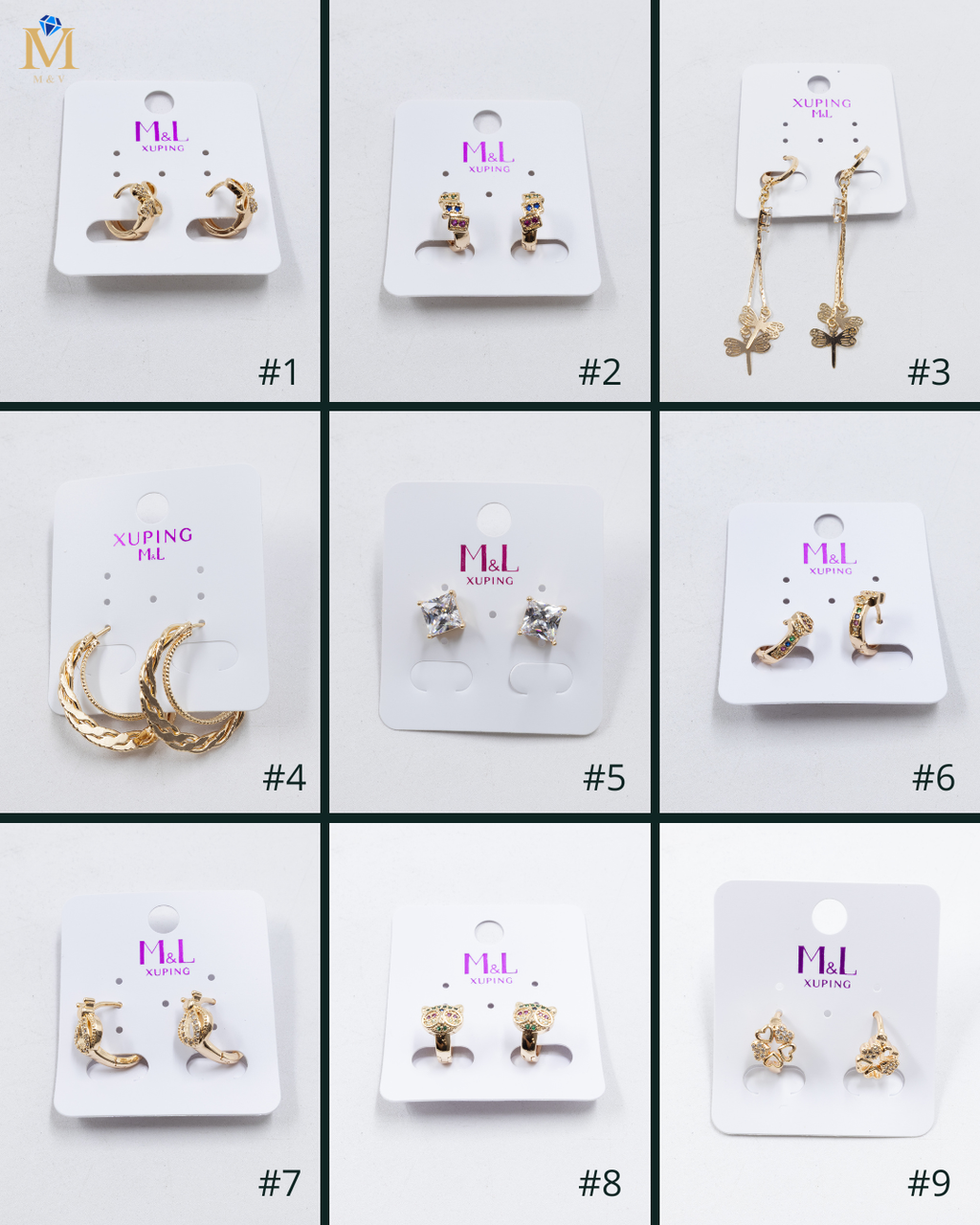 Aretes Dorados Xuping de Aro M2 Oro Laminado
