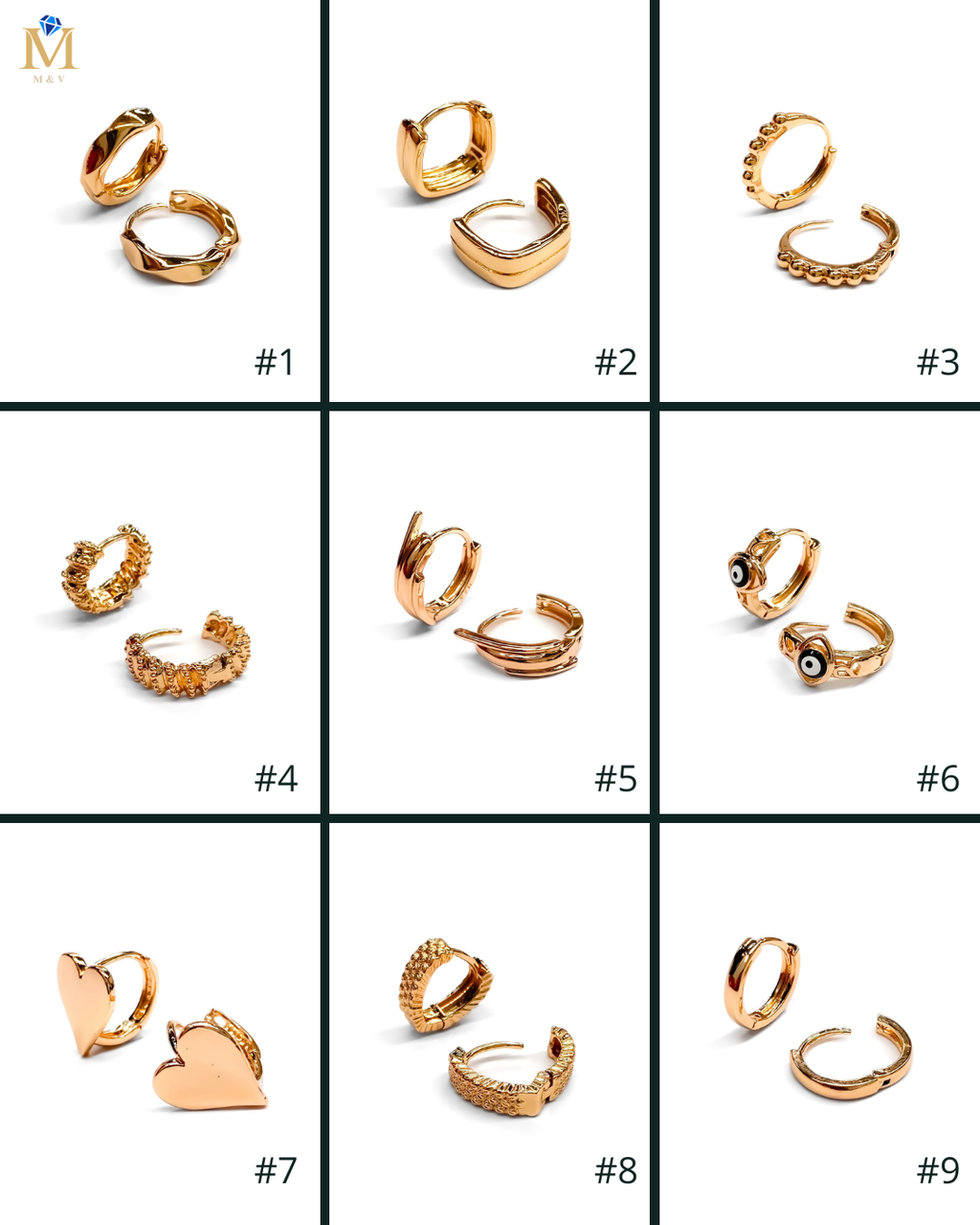 ARETES HUGGIES M18 - ORO LAMINADO
