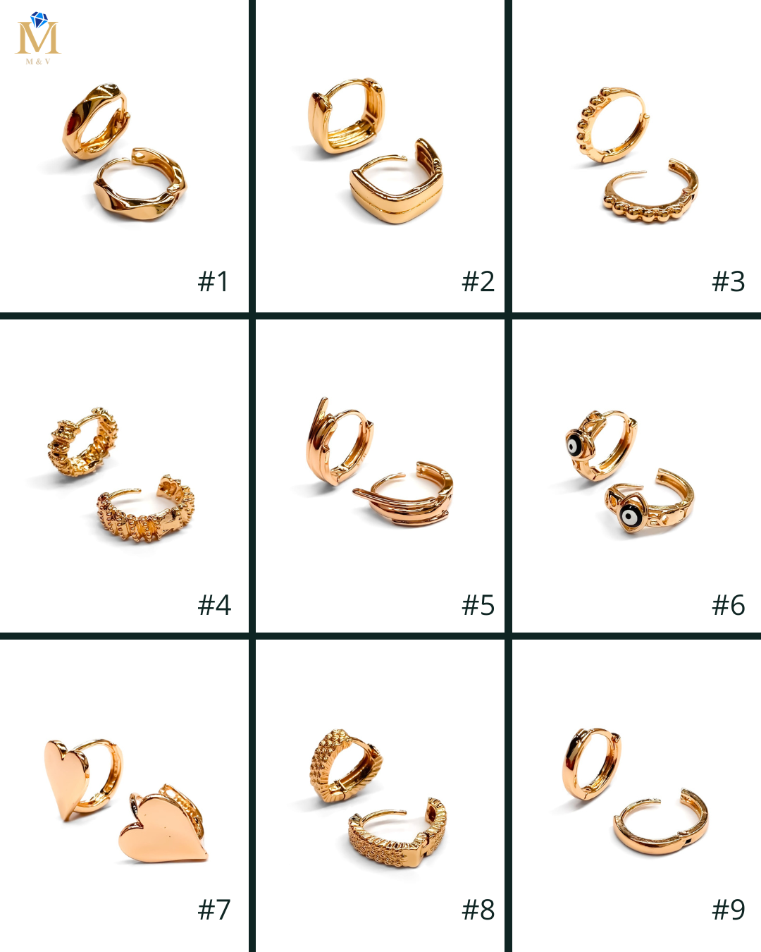 ARETES HUGGIES M18 - ORO LAMINADO