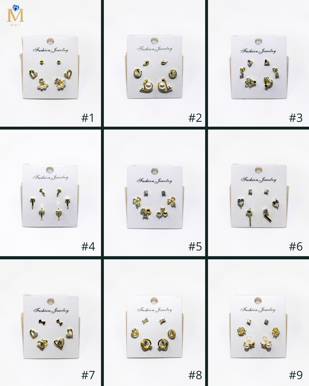 Set Aretes X3 - M27 Oro Laminado