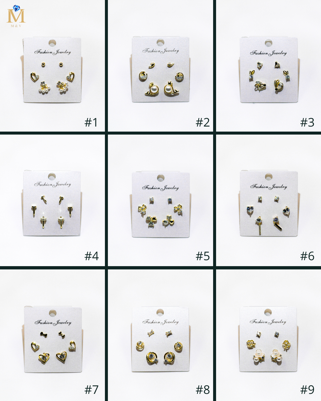 Set Aretes X3 - M27 Oro Laminado