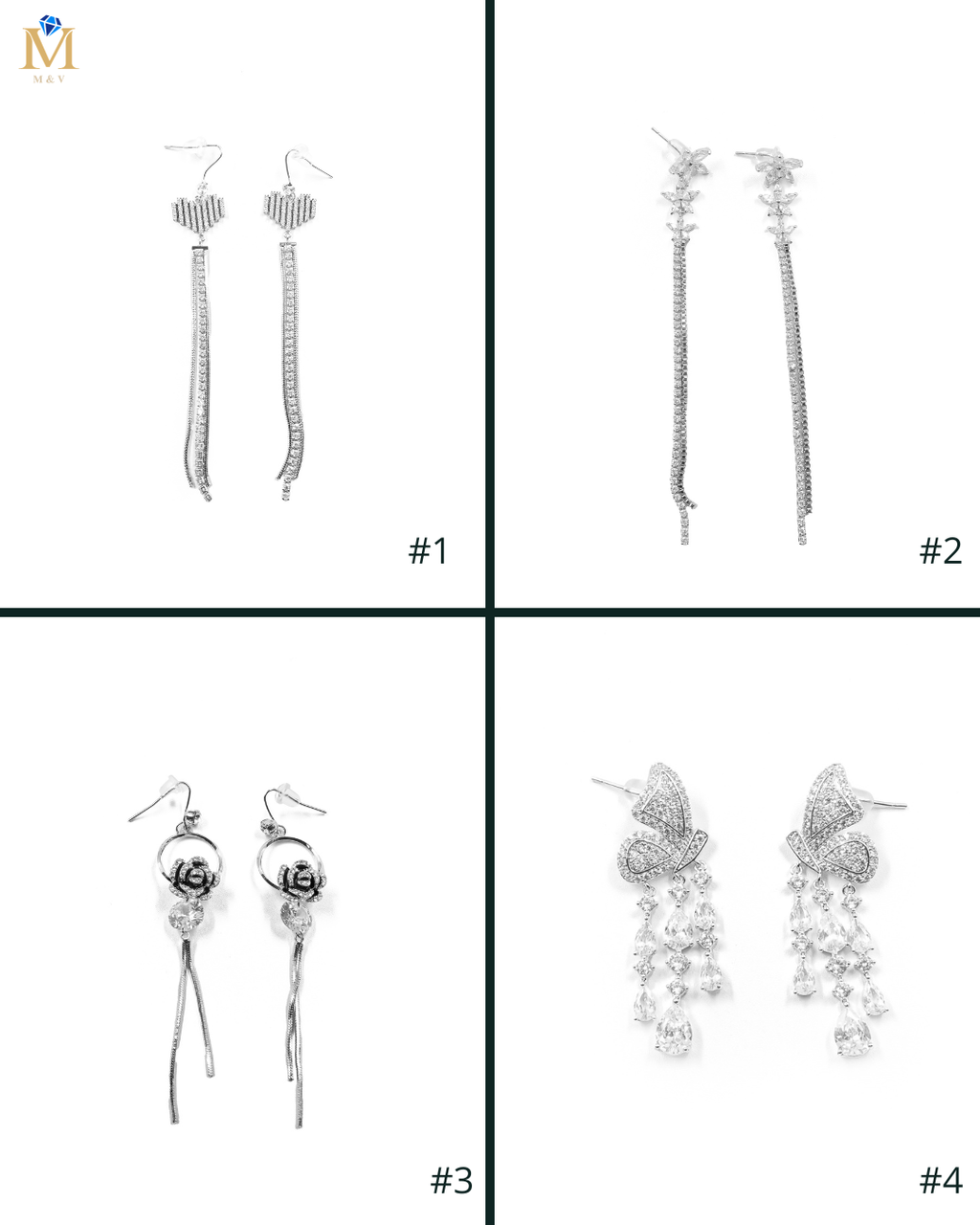 Aretes Largos Ansheli Plateados M25 Oro Laminado