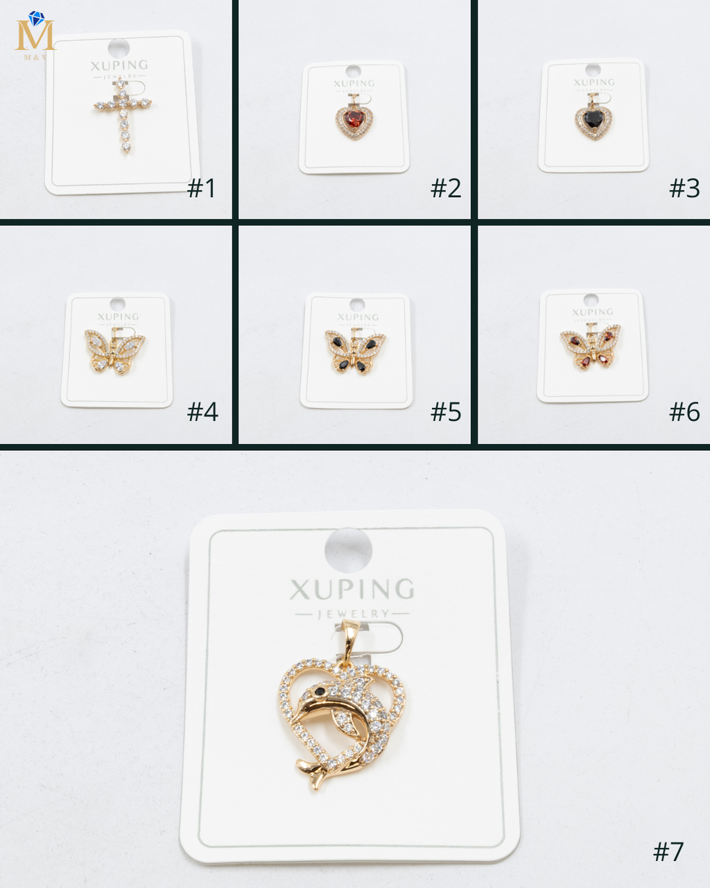 Dijes Xuping con Piedras M4 Oro Laminado