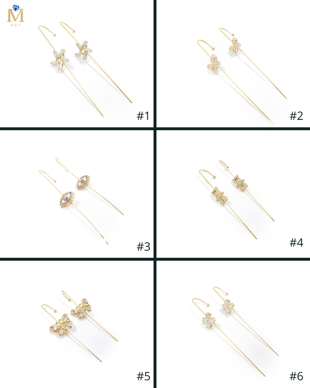 Aretes Violadores Dorados M2 Oro Laminado
