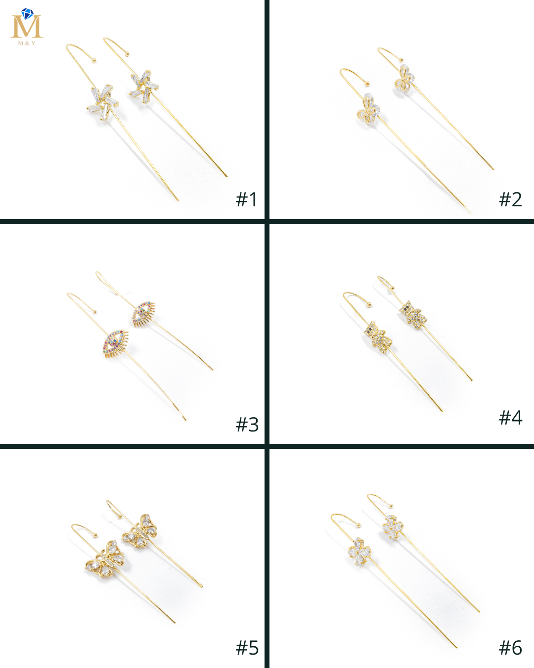 Aretes Violadores Dorados M2 Oro Laminado