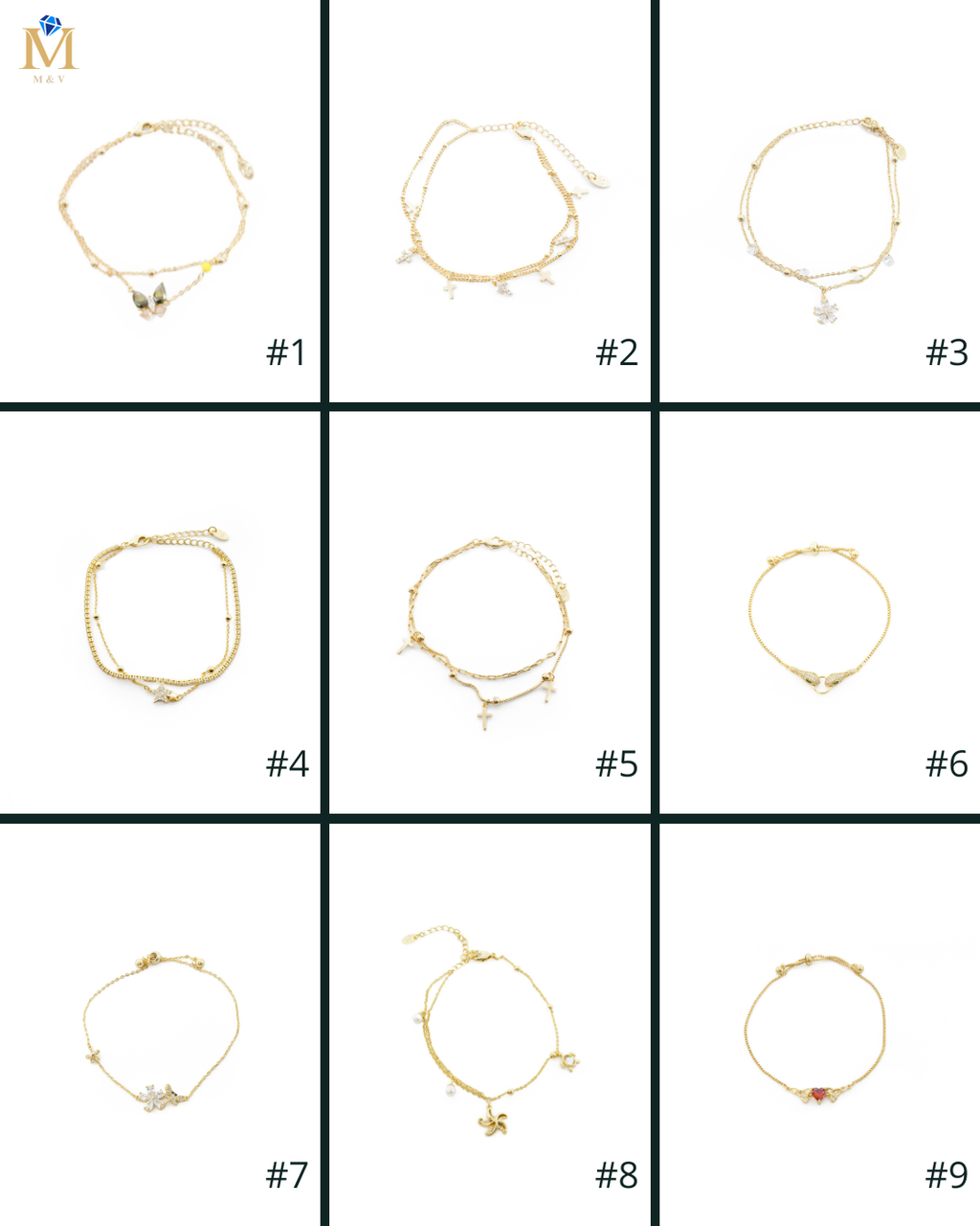 Pulsera Dorada Ansheli M8 - Oro Laminado