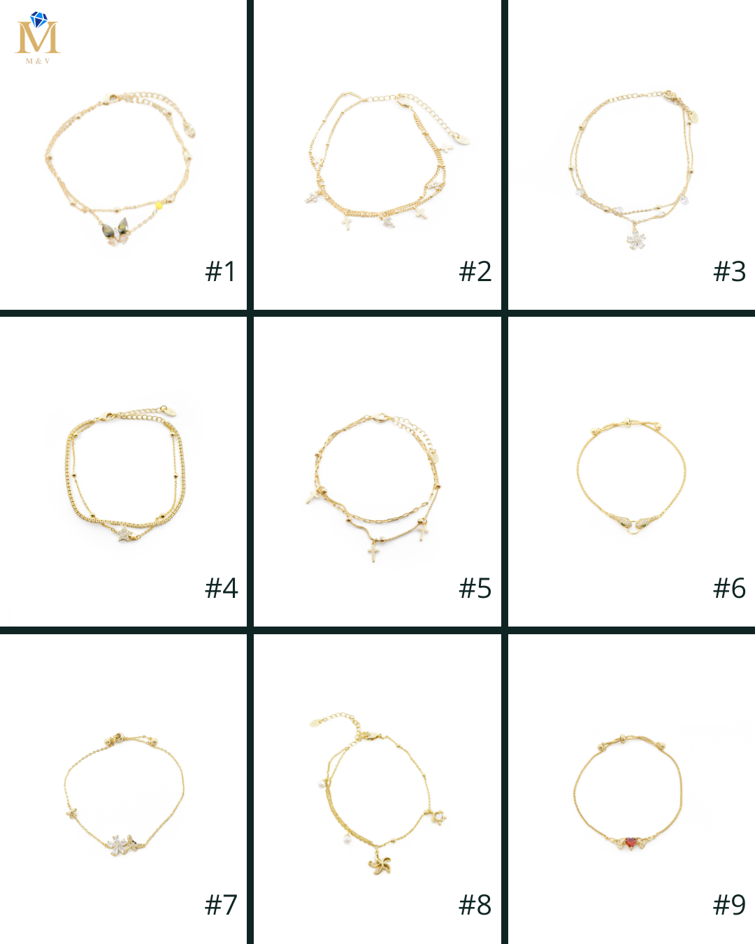 Pulsera Dorada Ansheli M8 - Oro Laminado