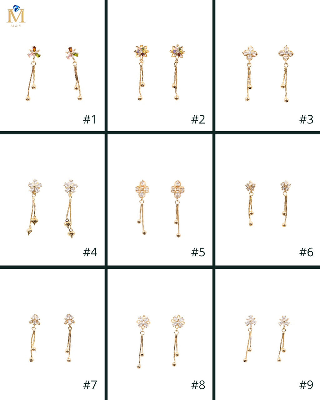 Aretes Dorados de Flor M4 Oro Laminado