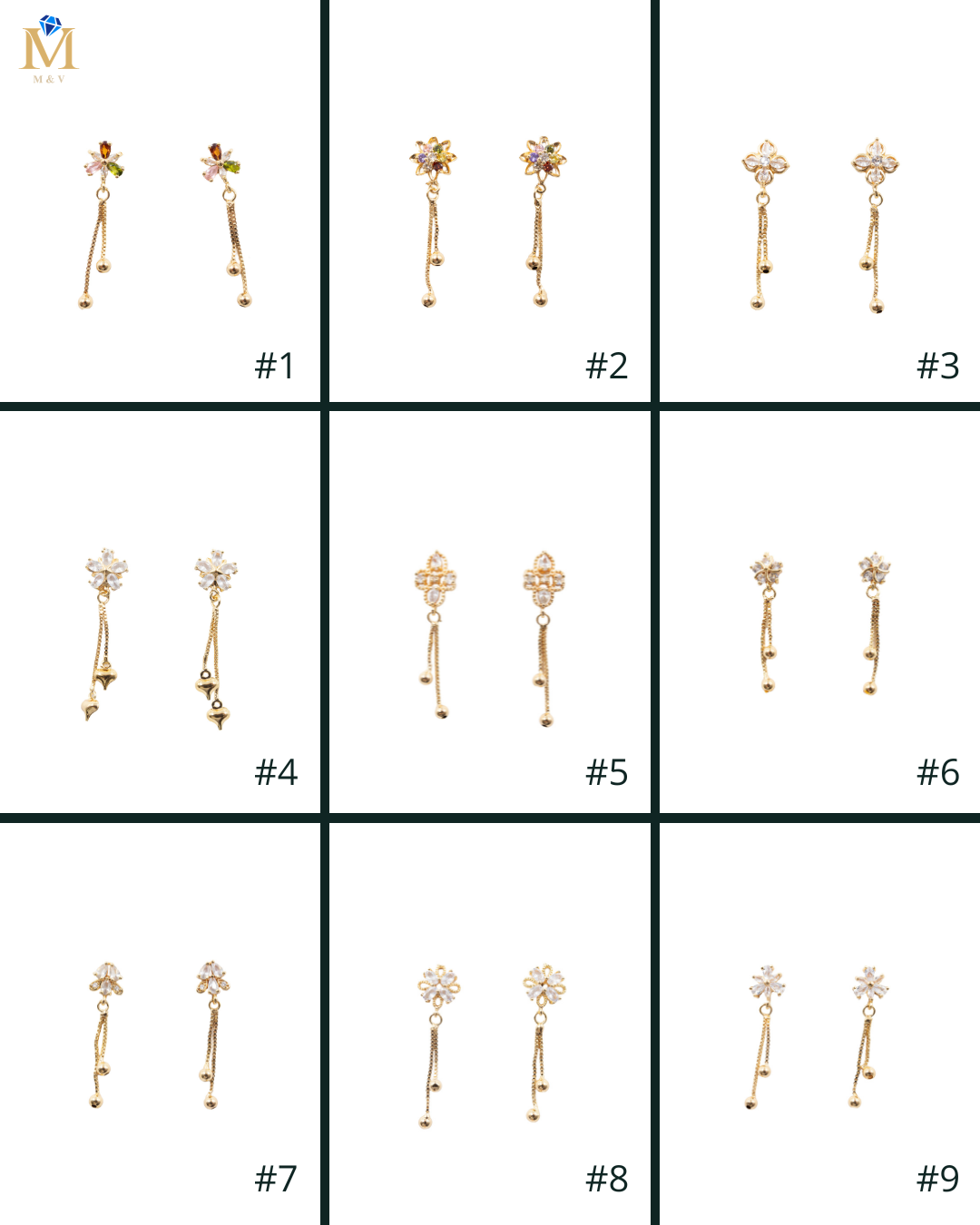 Aretes Dorados de Flor M4 Oro Laminado