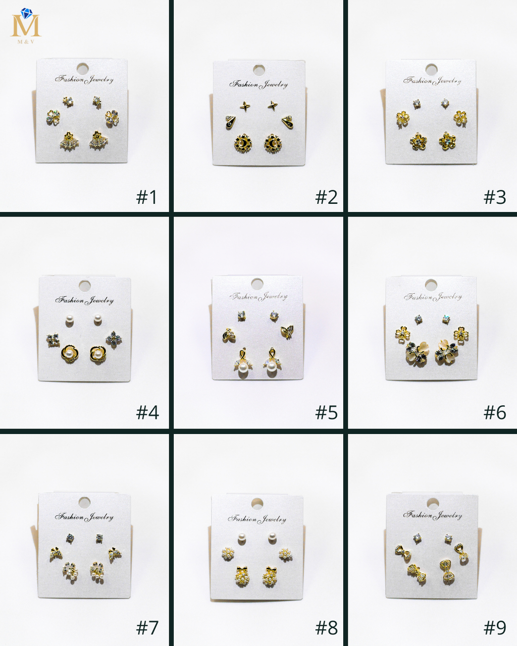 Set Aretes X3 - M25 Oro Laminado