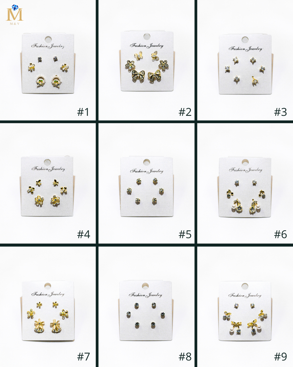 Set Aretes X3 - M19 Oro Laminado