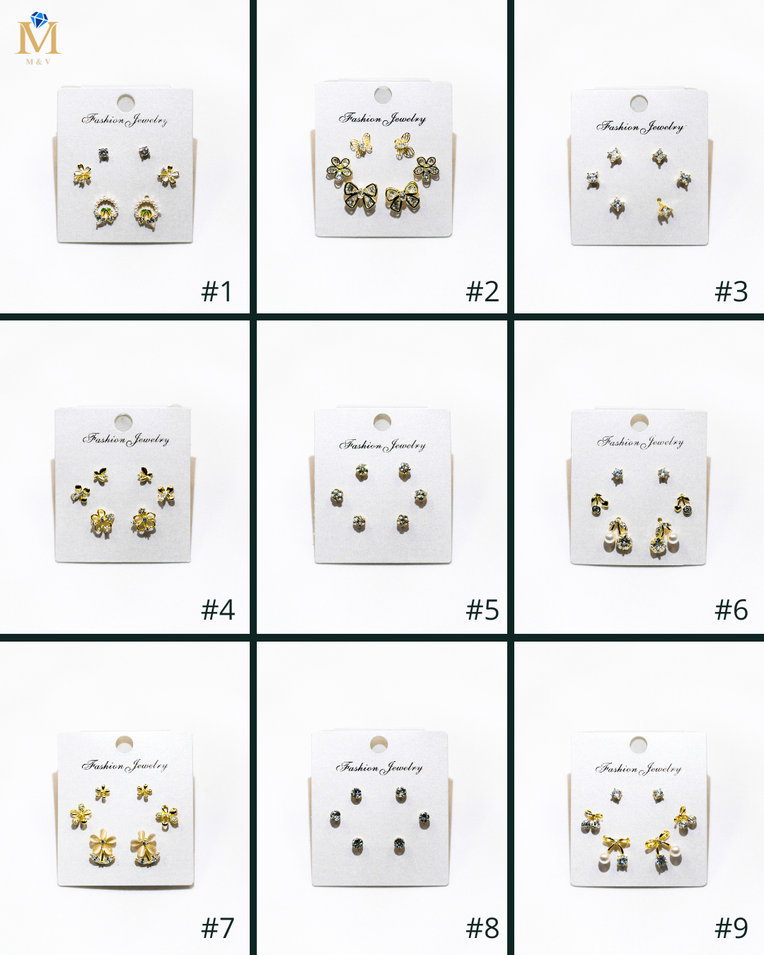 Set Aretes X3 - M19 Oro Laminado