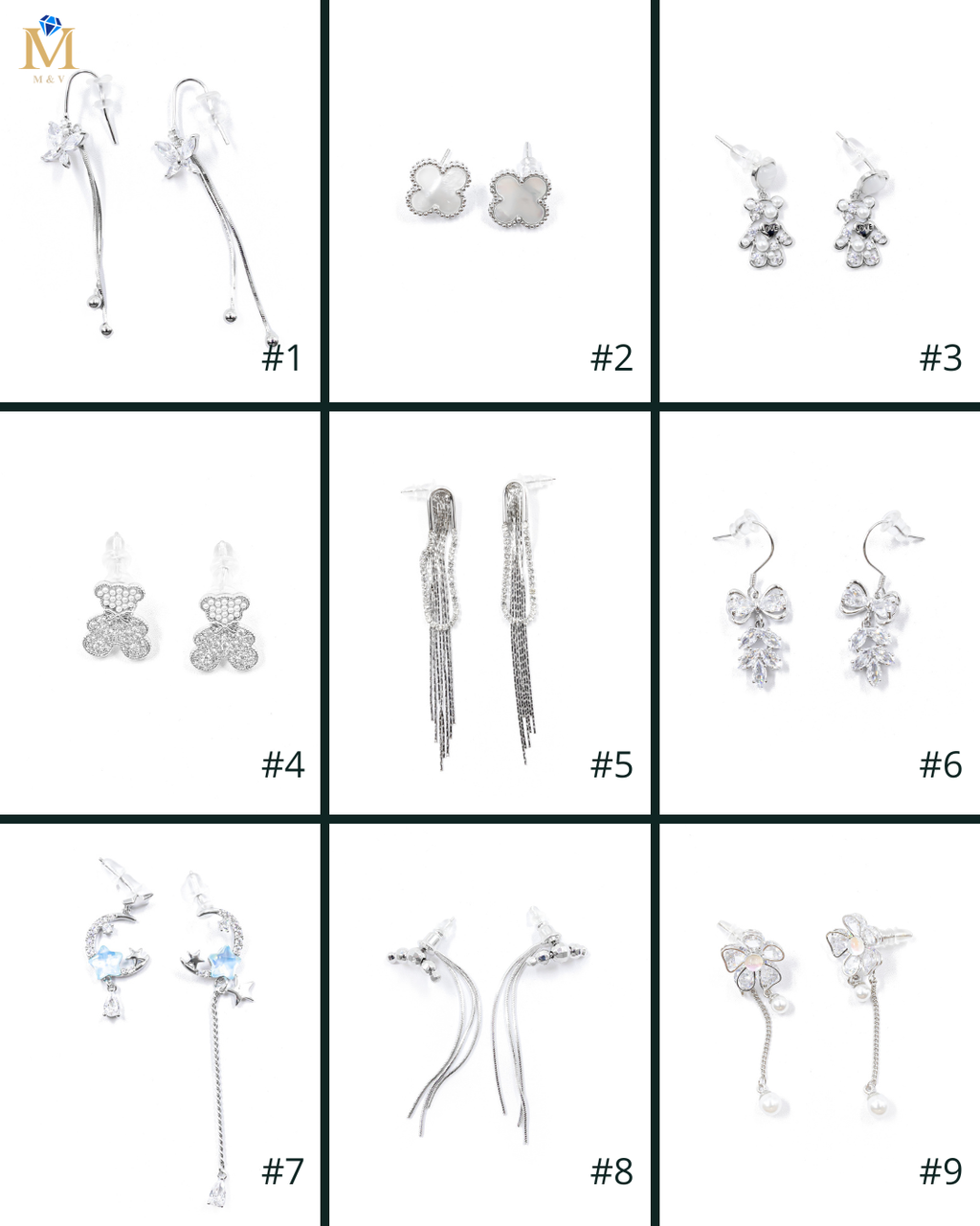 Aretes Largos Ansheli Plateados M16 Oro Laminado