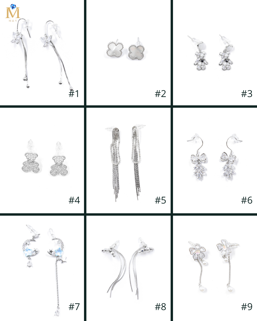 Aretes Largos Ansheli Plateados M16 Oro Laminado