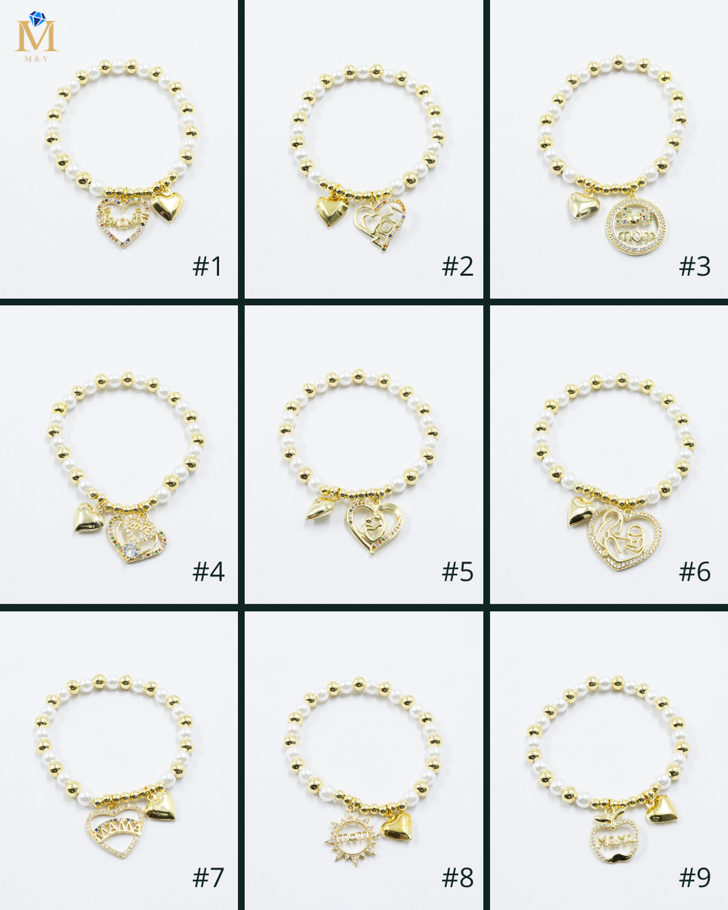Pulsera con dije de Mamá M5 Oro Laminado 05/03/26