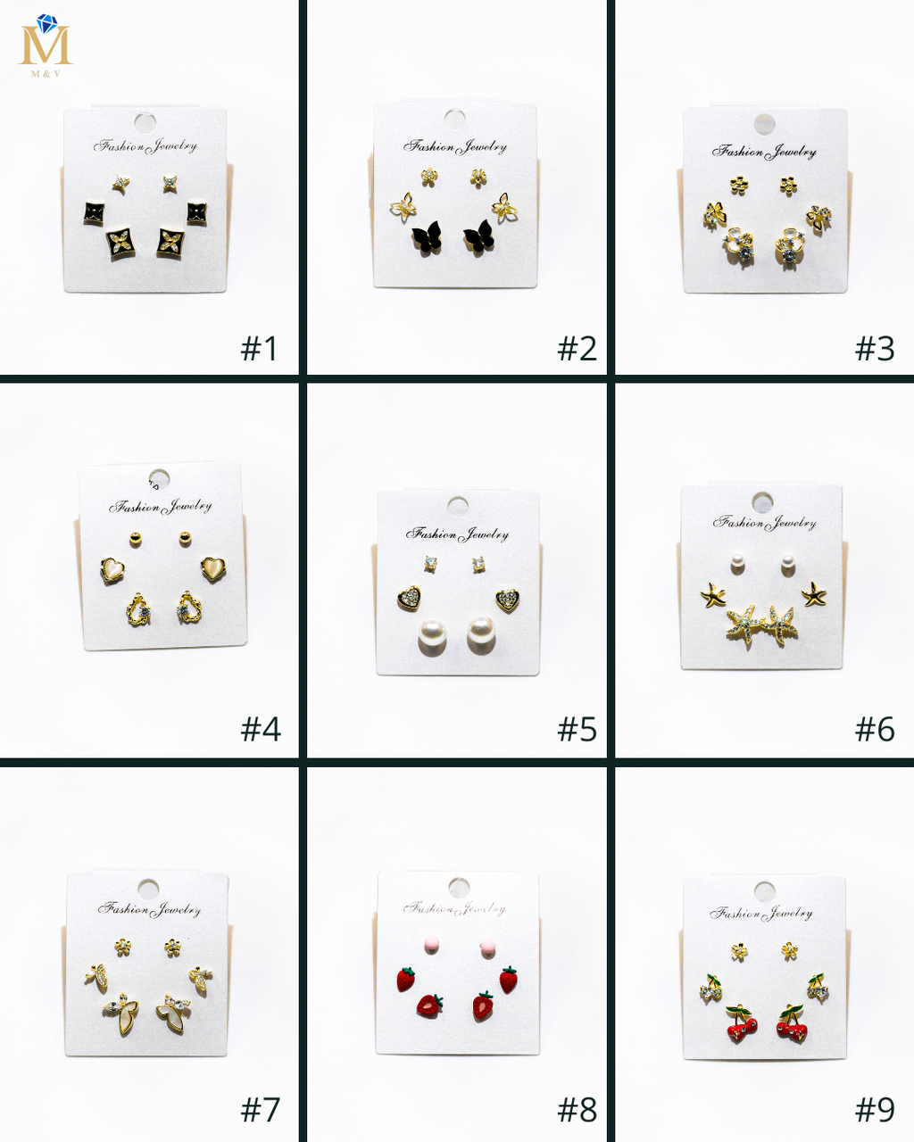 Set Aretes X3 - M4 Oro Laminado