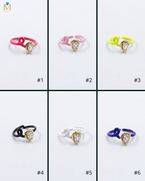Anillo Ajustable de colores M12 Oro Laminado