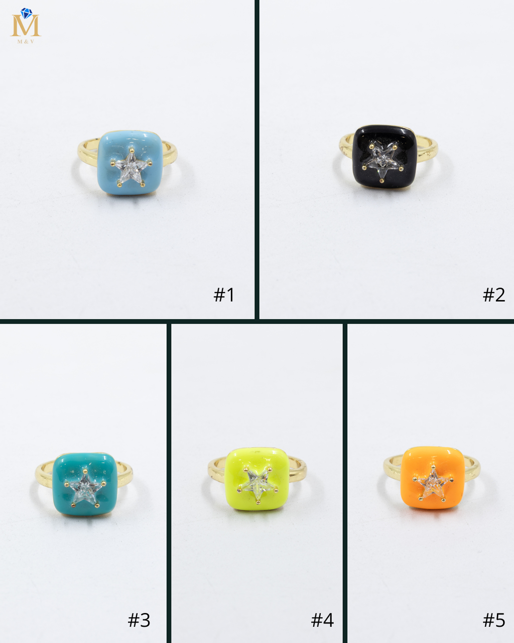 Anillo Dorado Ajustable M37 Oro Laminado