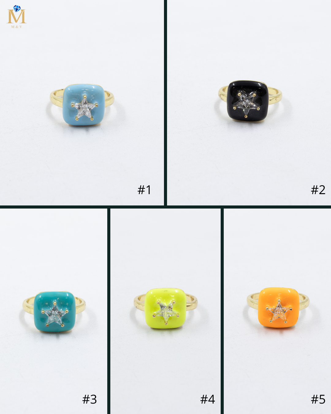 Anillo Dorado Ajustable M37 Oro Laminado