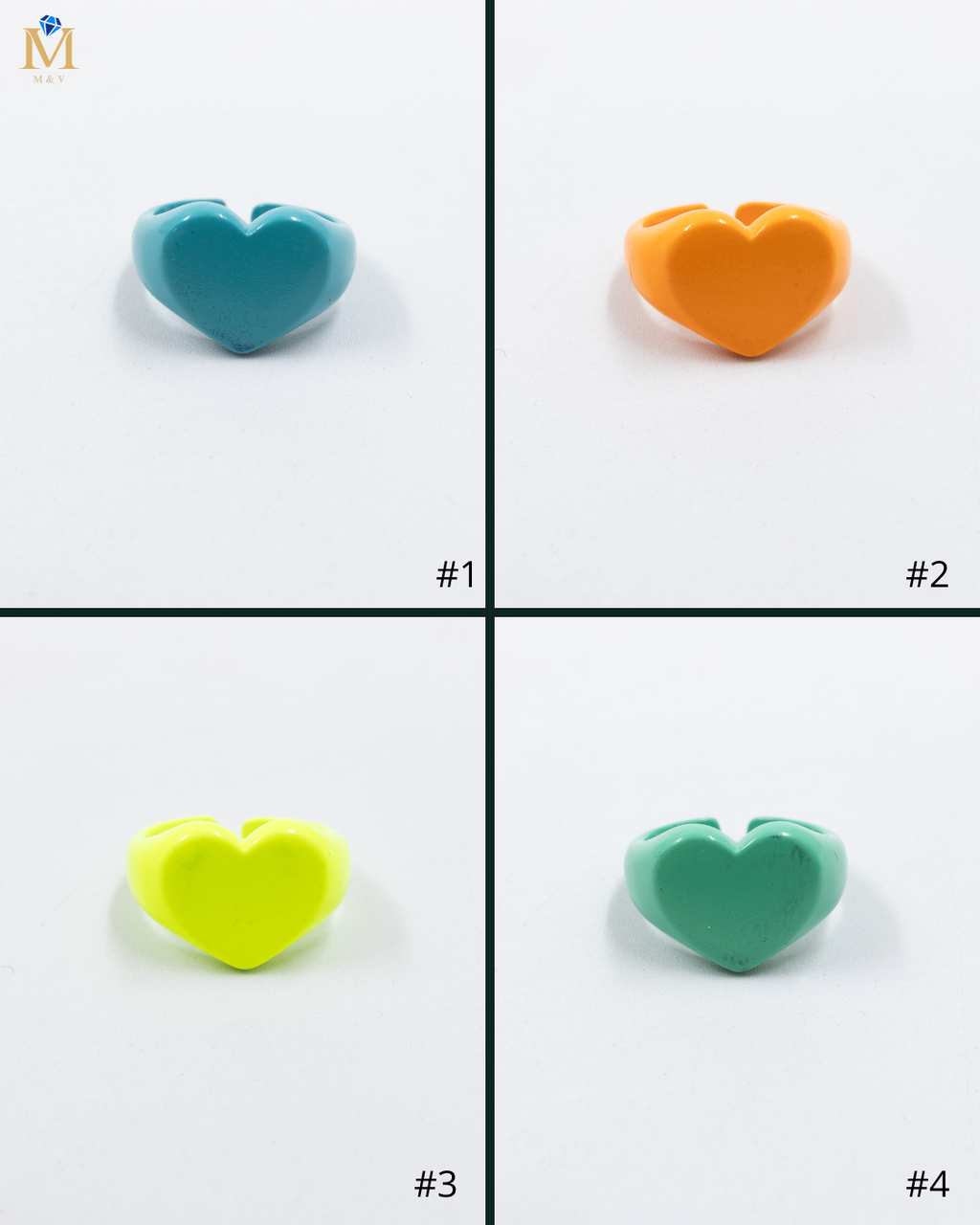Anillo Ajustable de Corazón M1 Oro Laminado