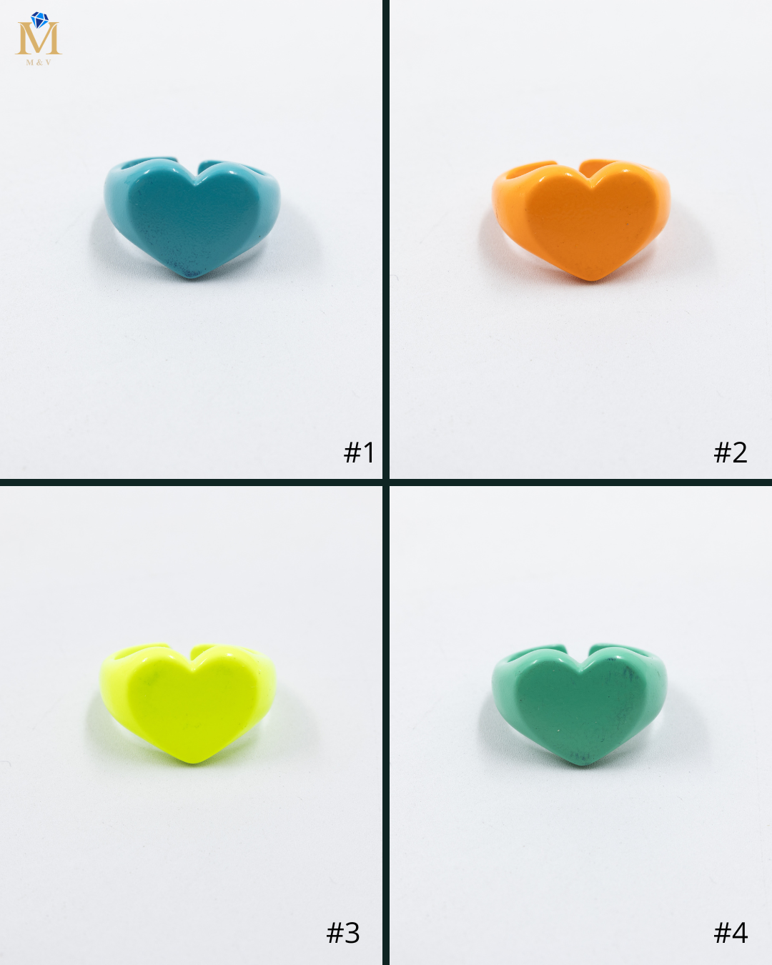 Anillo Ajustable de Corazón M1 Oro Laminado