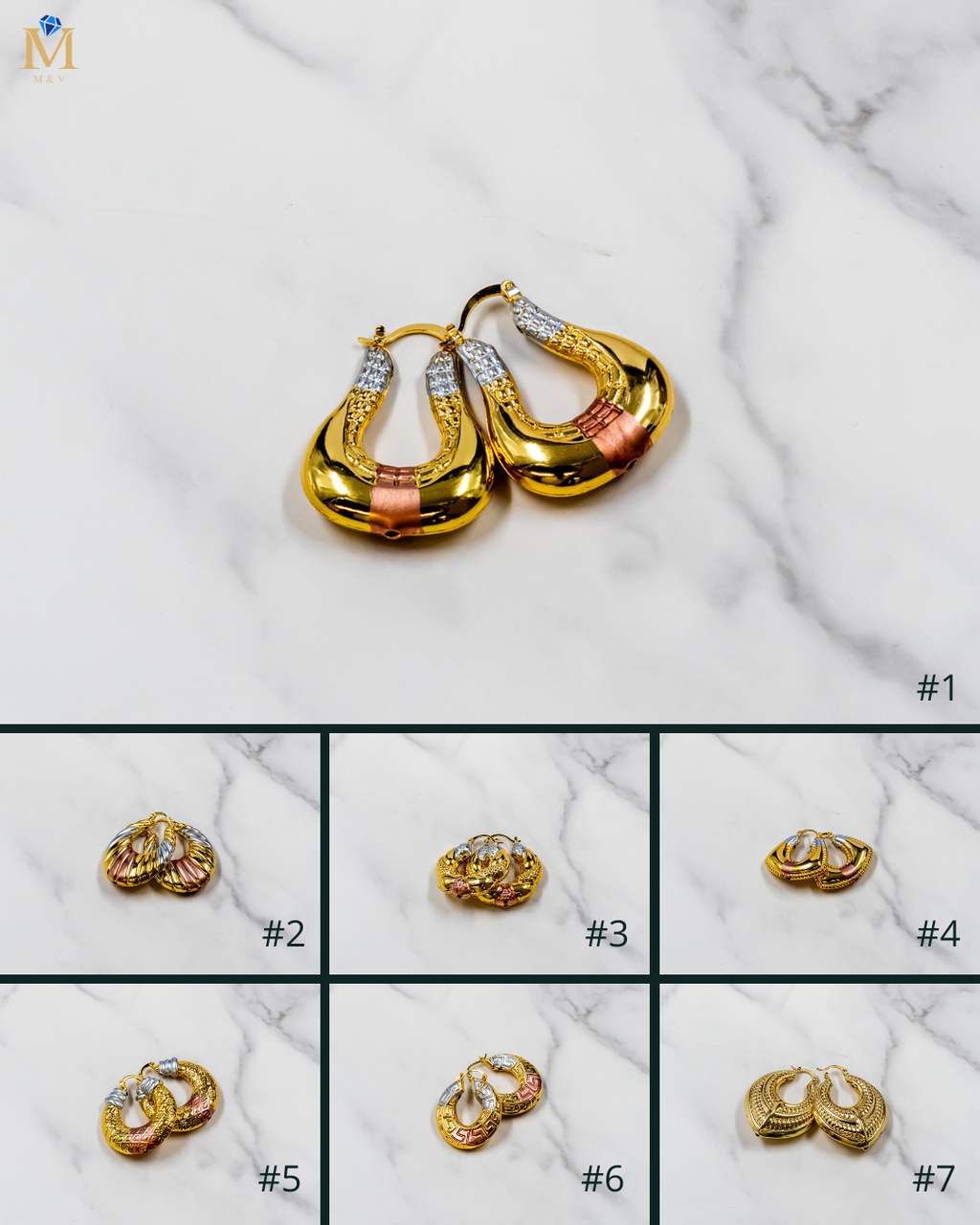 Aretes tipo canasta - M2 Oro Laminado