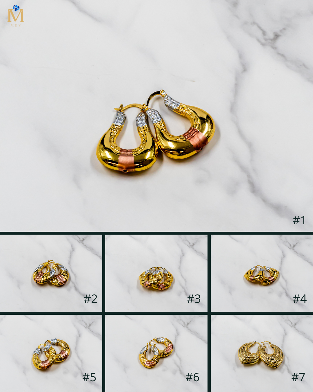 Aretes tipo canasta - M2 Oro Laminado