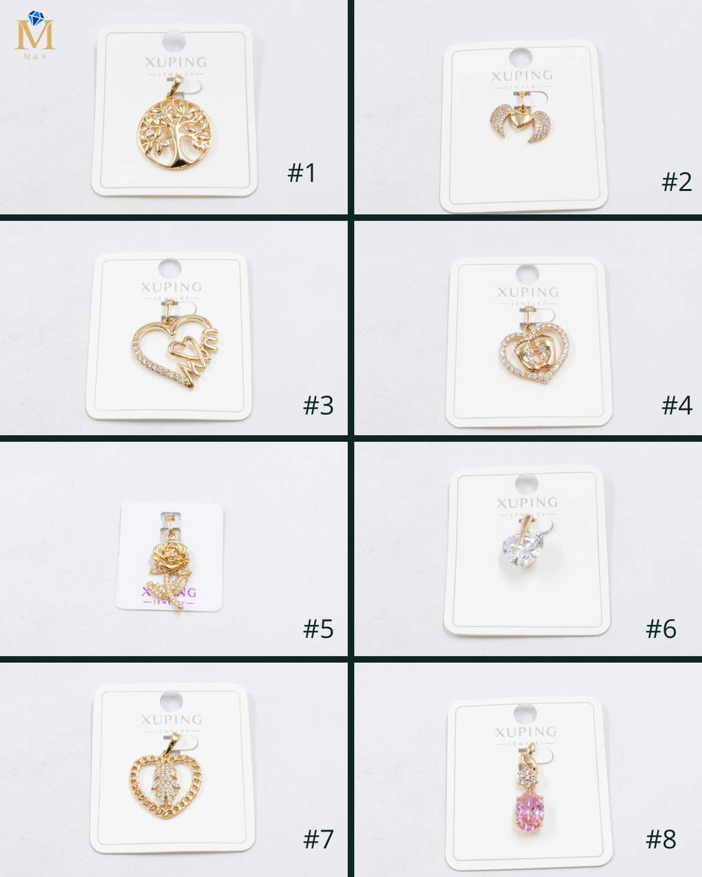 Dijes Xuping con Piedras M2 Oro Laminado