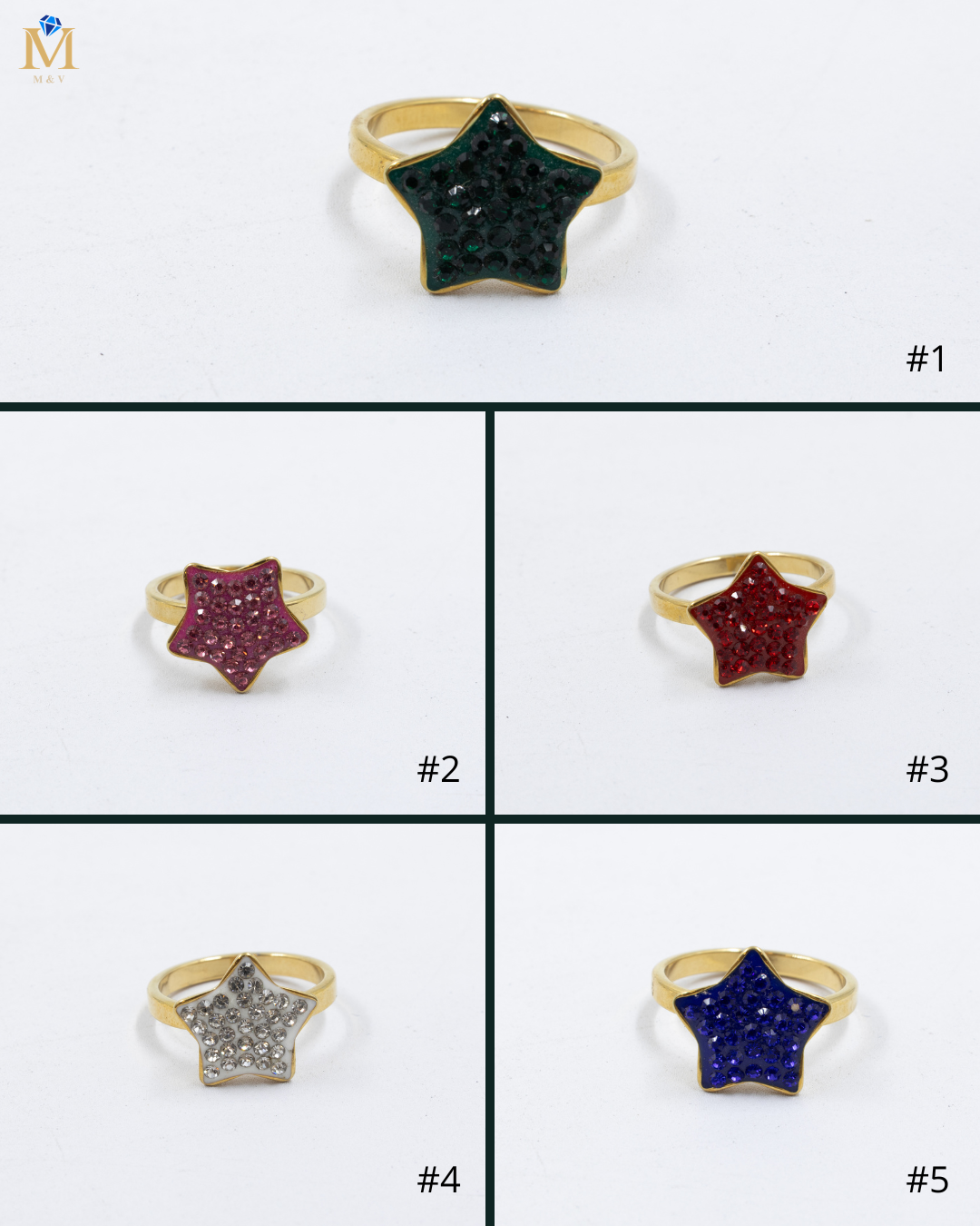Anillo Dorado de Estrella M23 Oro Laminado