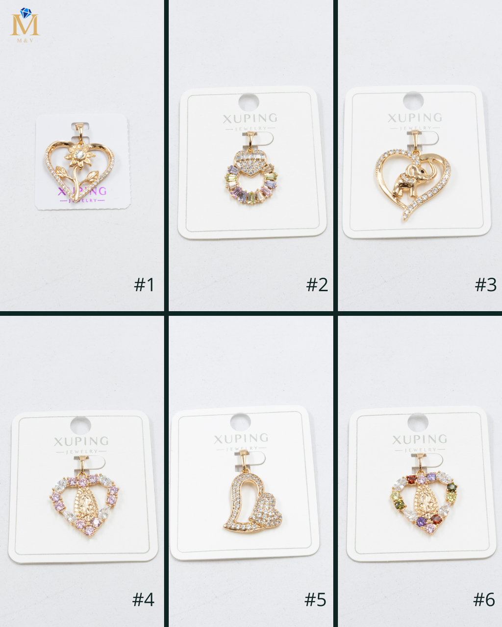 Dijes Xuping con Piedras M3 Oro Laminado