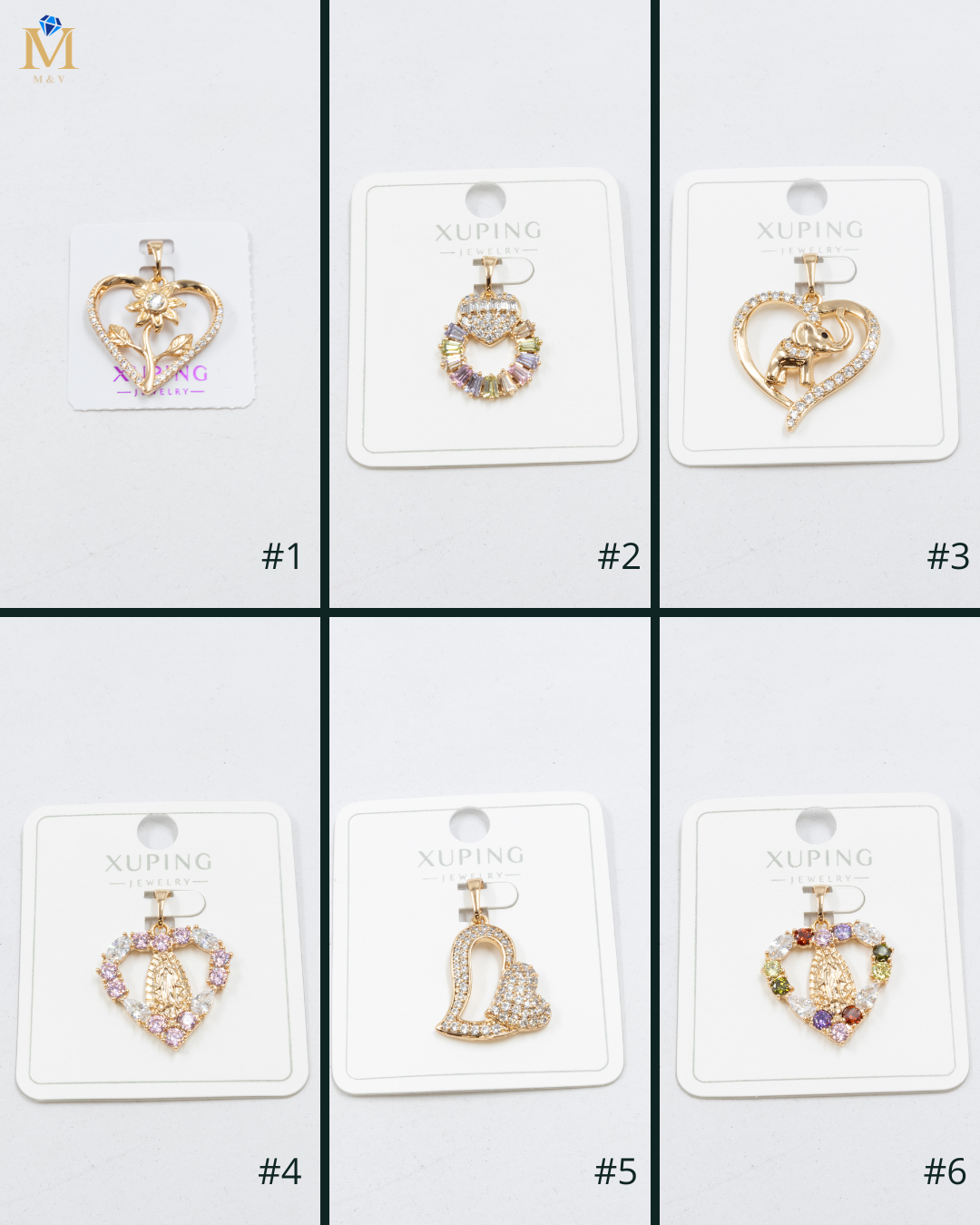 Dijes Xuping con Piedras M3 Oro Laminado