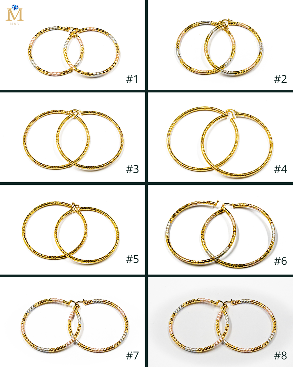 Arete tipo arracada - M1 Oro Laminado
