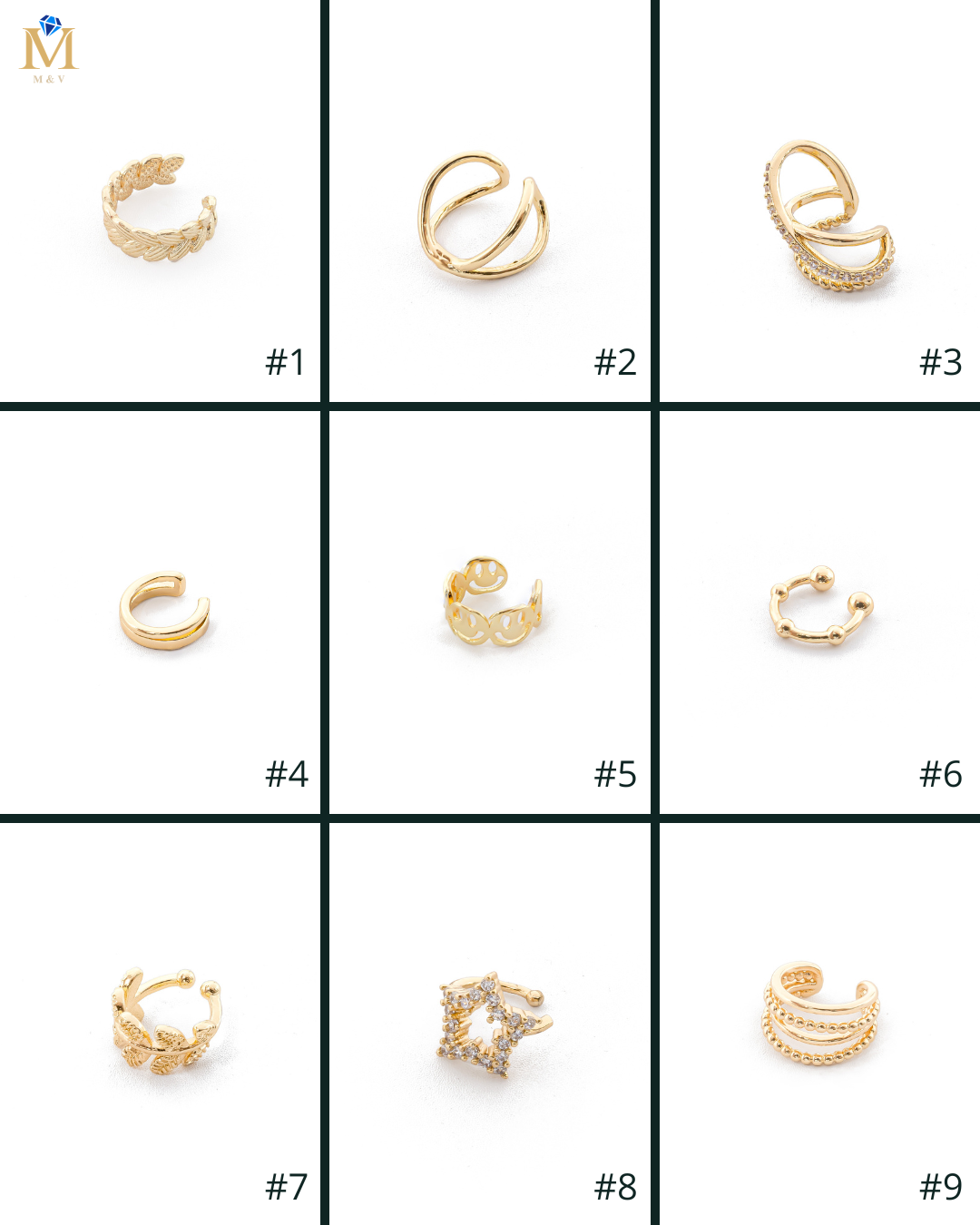 Aretes Simulador Dorados M1 Oro Laminado