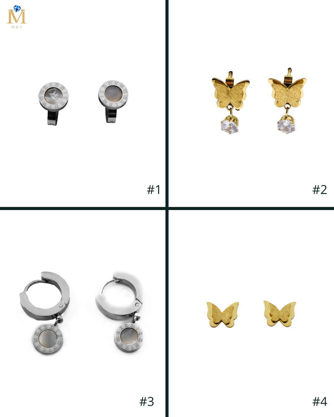 ARETES HUGGIES M5 Oro Laminado