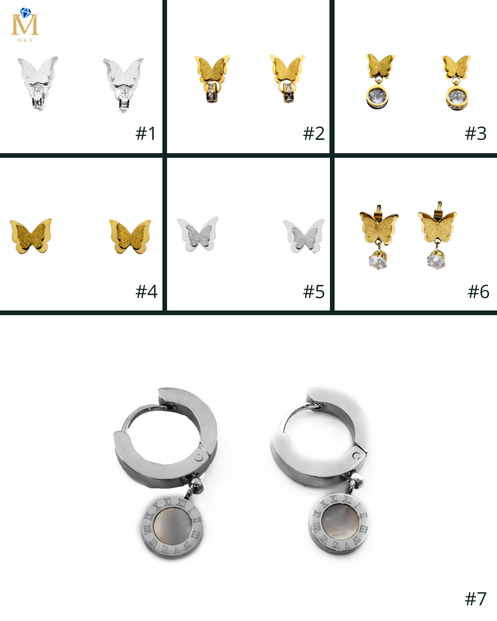 ARETES HUGGIES M6 Oro Laminado