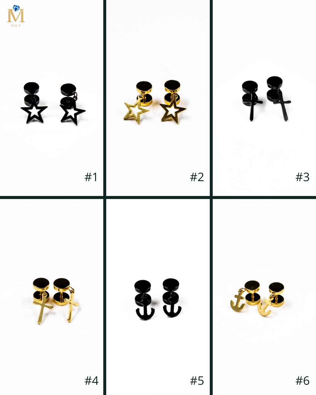 Aretes de Punto - M1 Acero Inoxidable