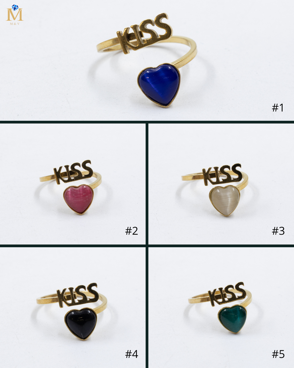 Anillo Dorado de Corazón M28 Oro Laminado