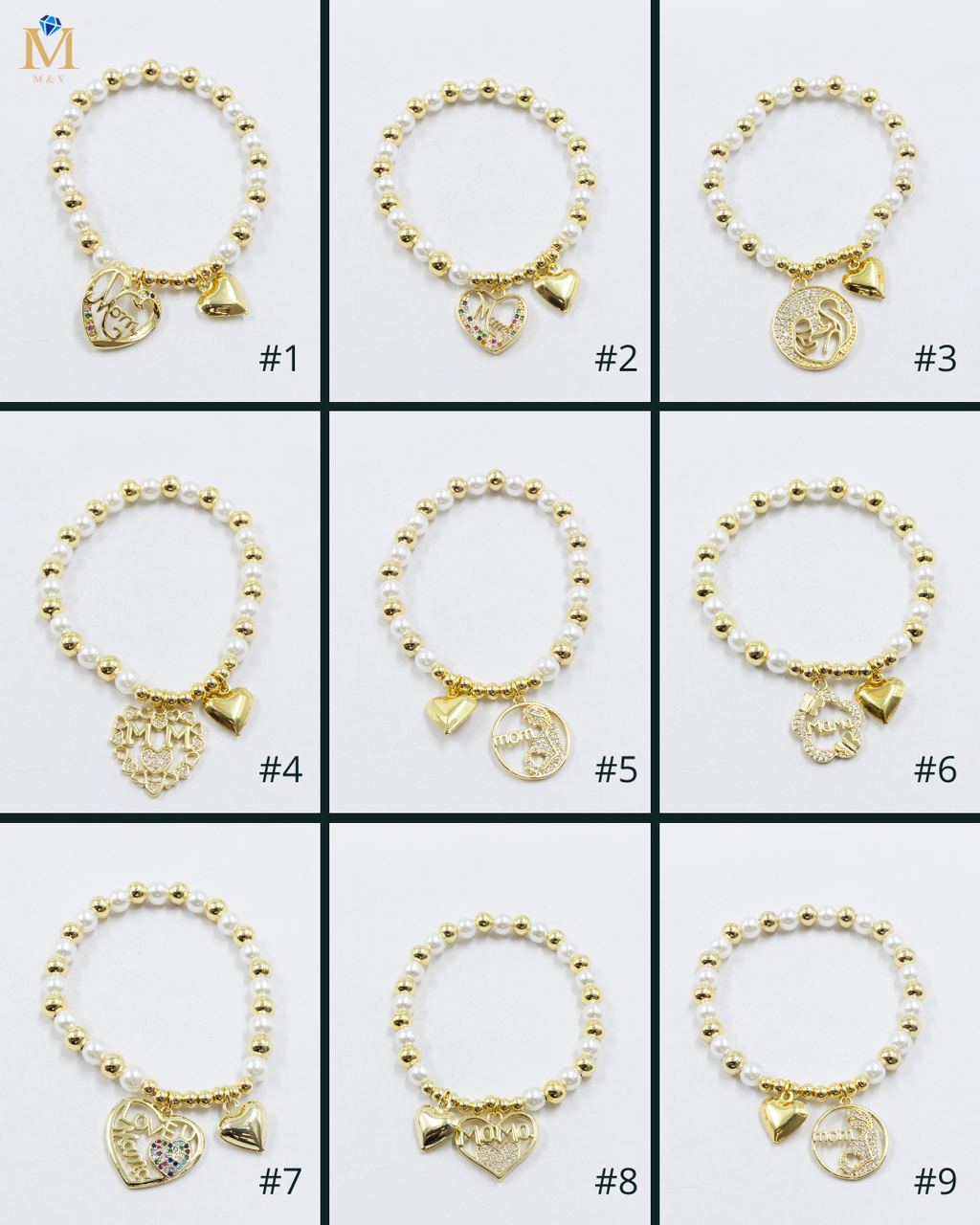 Pulsera con dije de Mamá M2 Oro Laminado 05/03/26