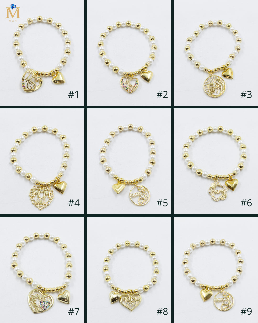 Pulsera con dije de Mamá M2 Oro Laminado 05/03/26