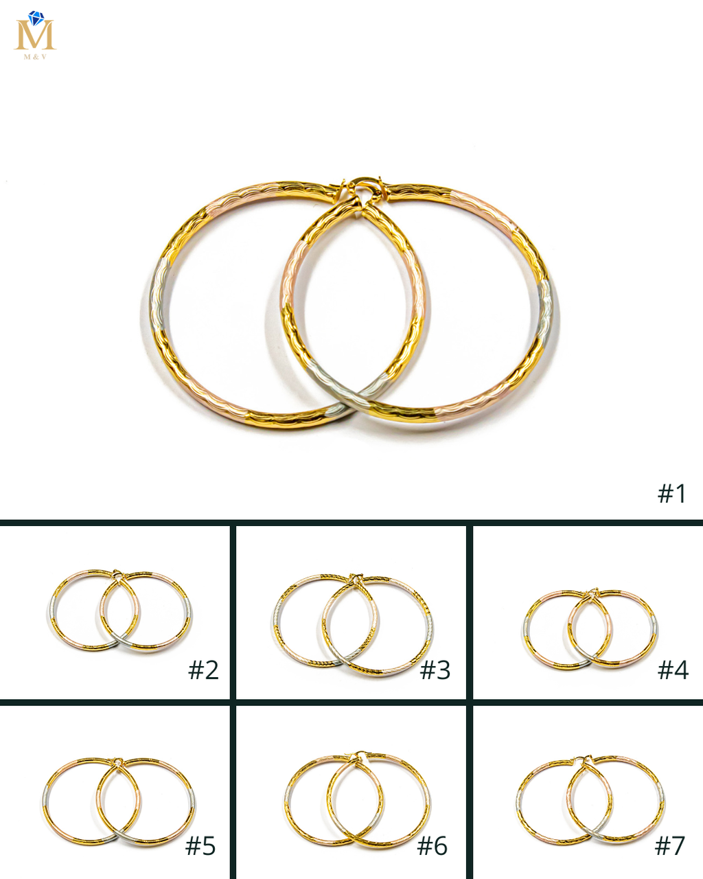 Arete tipo arracada - M1 Oro Laminado