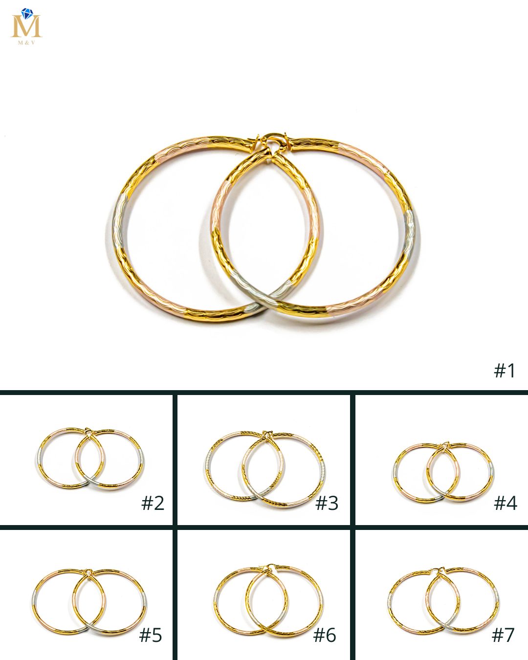 Arete tipo arracada - M1 Oro Laminado