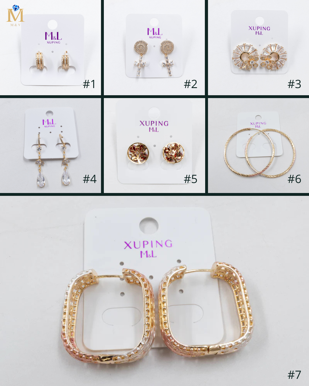 Aretes Dorados Xuping de Aro M13 Oro Laminado
