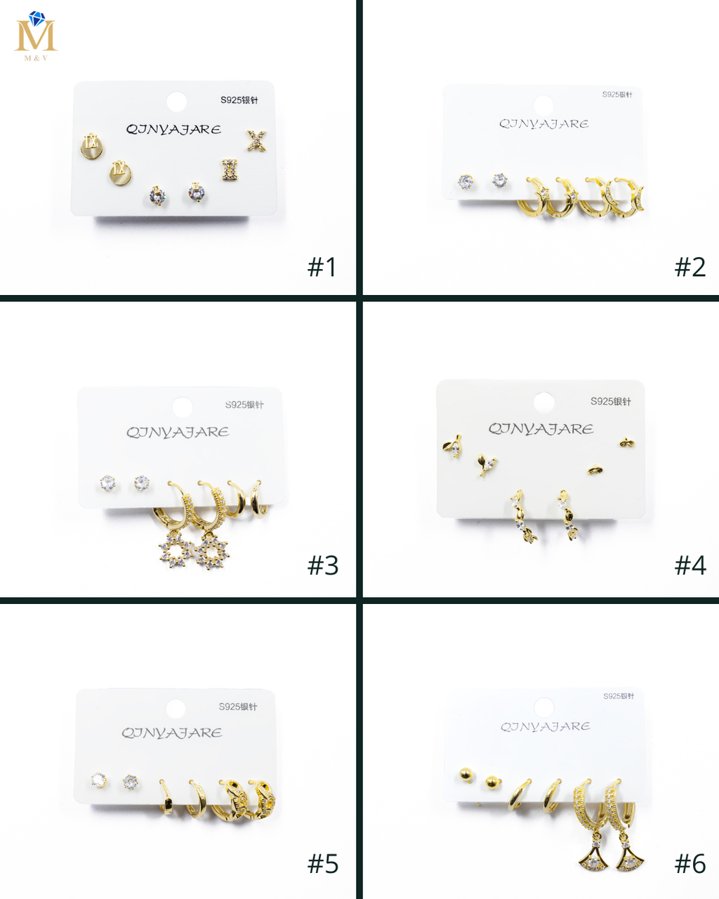 ARETES PAQUETE DE 3 M2 ORO LAMINADO