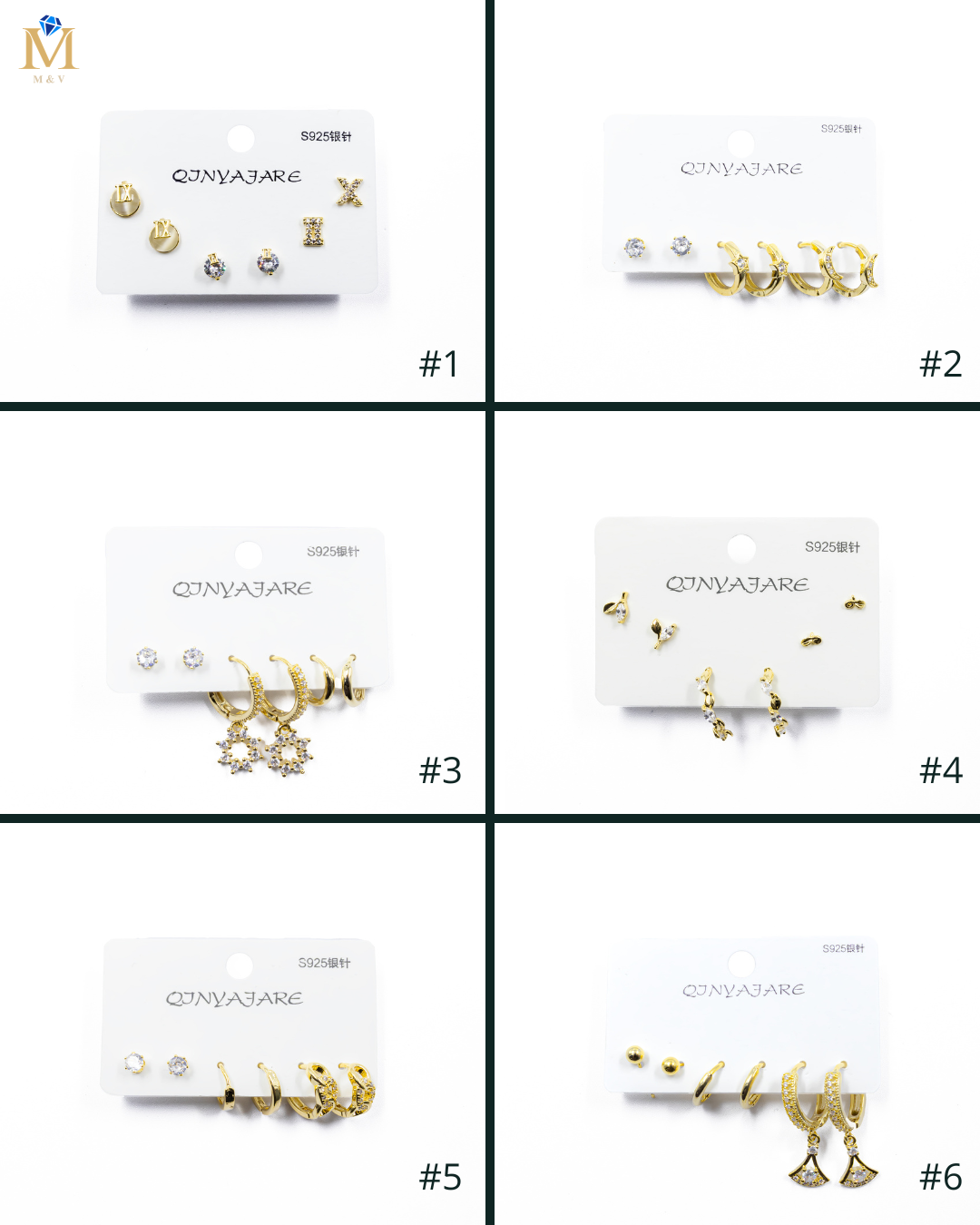 ARETES PAQUETE DE 3 M2 ORO LAMINADO