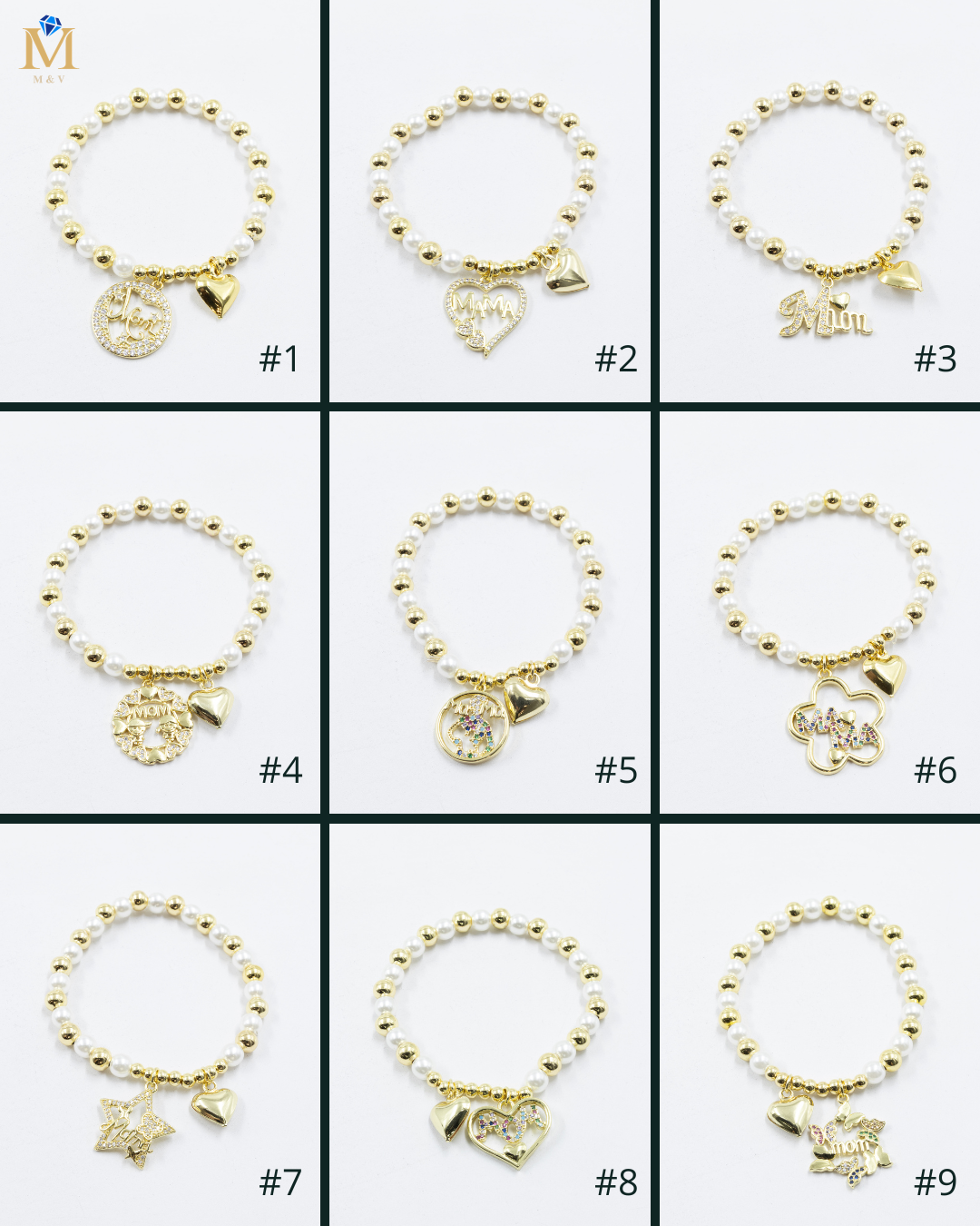 Pulsera con dije de Mamá M4 Oro Laminado 05/03/26