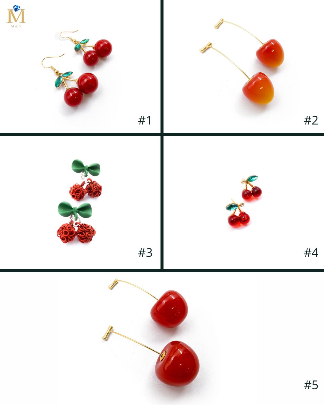 Aretes Dorados Cereza M3 Oro Laminado
