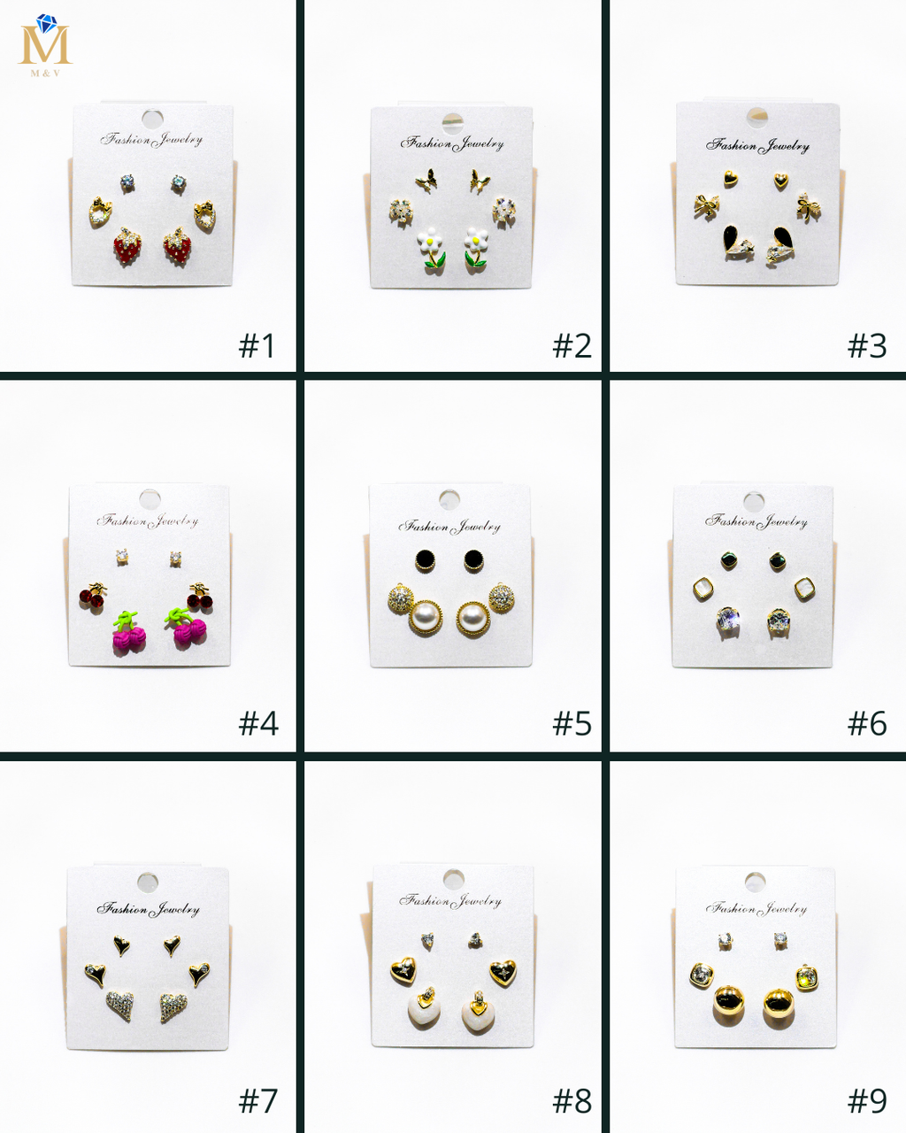 Set Aretes X3 - M5 Oro Laminado