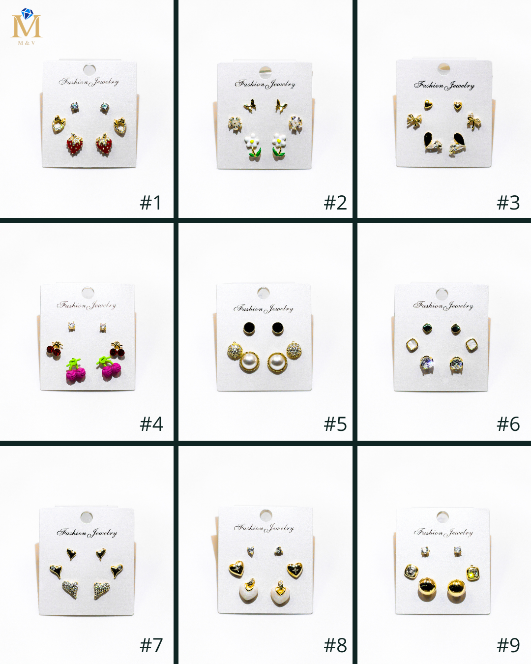 Set Aretes X3 - M5 Oro Laminado