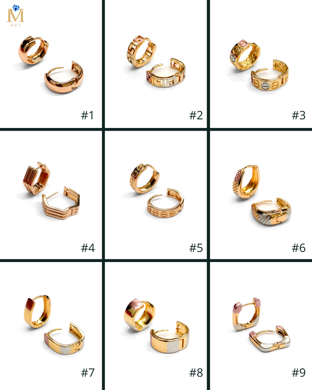 ARETES HUGGIES M19 - ORO LAMINADO