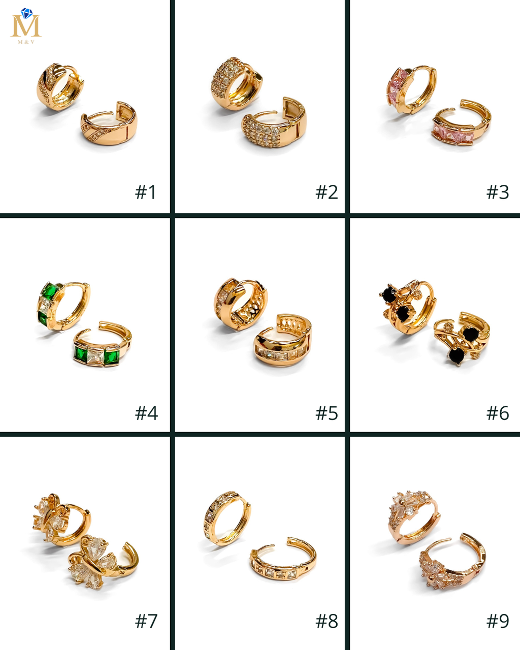 ARETES HUGGIES M8 - ORO LAMINADO